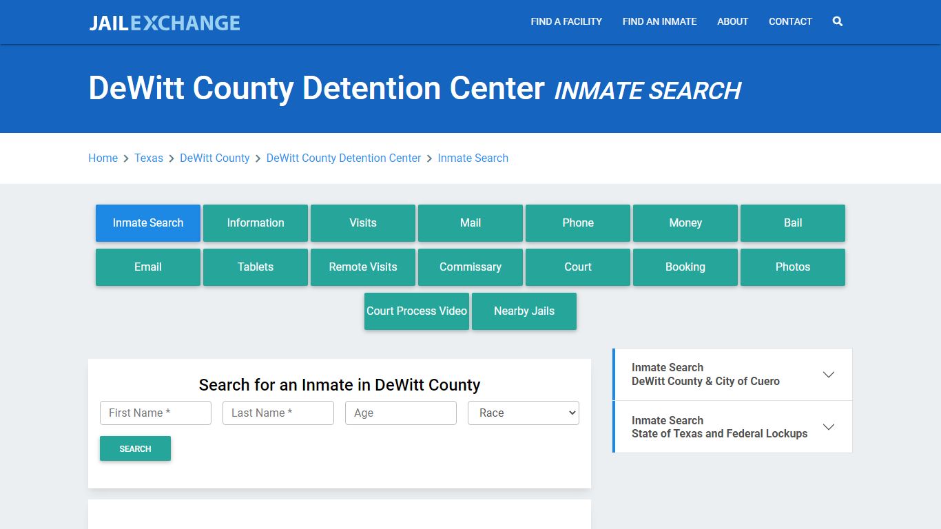 DeWitt County Detention Center Inmate Search - Jail Exchange